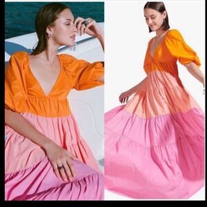 Staud Meadow Colorblock Dress size XS NWT